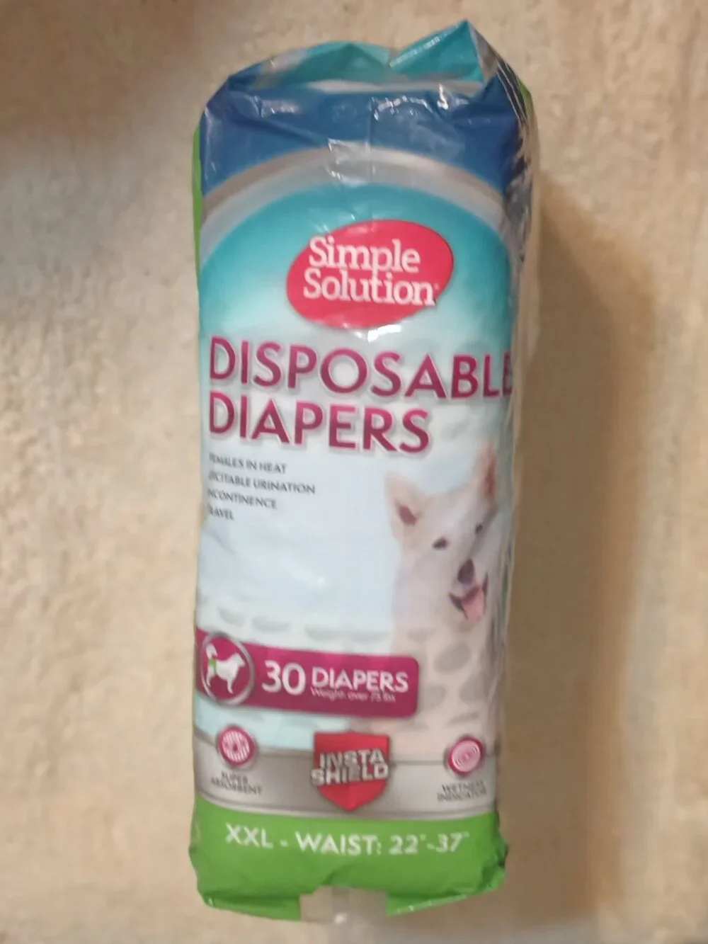 NEW Simple Solution Disposable Female Dog Diapers, XXL,  22